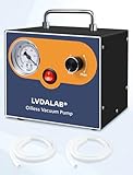 Adjustable Lab Vacuum Pump, LVDALAB 15L/Min Oil-Free Diaphragm Vacuum Pump, Oilless Filtration Vacuum Pumps with 2 Silicone Hoses, Low Noise, Portable Design,110V-220V