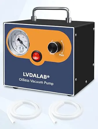 Adjustable Lab Vacuum Pump, 15L/Min Oil-Free Diaphragm Vacuum Pump, Portable, Low Noise