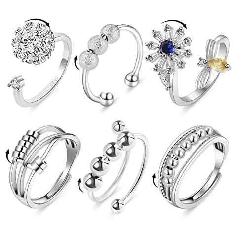 Aucuu 6 PCS Adjustable Anxiety Rings Cover