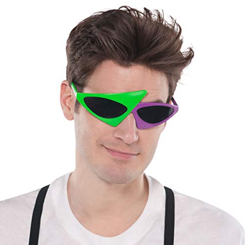 Lunettes fantaisie asymétriques multicolores pour accessoiriser une fête