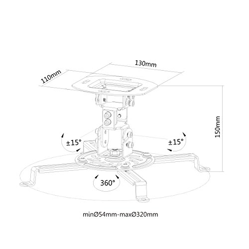 Deckenhalterung Conecto CC50280 für Beamer, neigbar bis -15 Grad