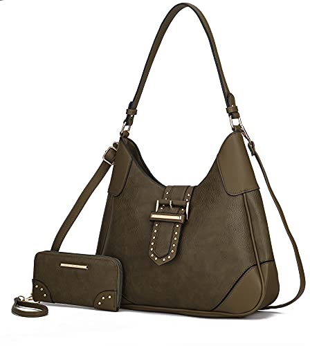 Image of MKF Collection Shoulder bags for women, crossover handbag, Hobo side messenger Bag & Matching Wrislet Wallet