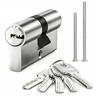 MANICAF Schließzylinder 25/30, Profilzylinder, Euro-Zylinder-Schloss, Schliesszylinder, Zylinderschloss 55mm mit 5 Messing Schlüssel