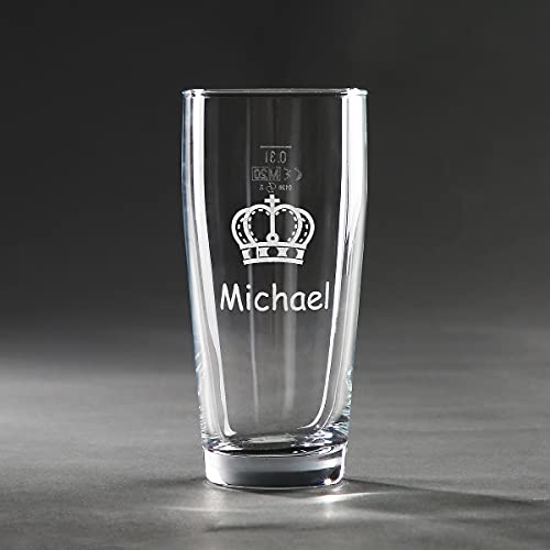 Bier-Glas mit Gravur | Bierglas 0,3 Liter individuell gravieren Lassen | Willi Glas Gravur (0,3 Liter)