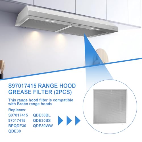 S97017415 Range Hood Filter Compatible with Broan 5 Layer Aluminum Grease Range Hood Filters Replacement 97017415, 14 X 13.7 X 0.35 inch - 2 Pack by Gesleben - Image 2