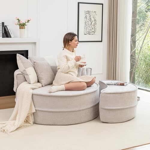 Sofá cama para salón y dormitorio estilo boneless sofá con cojines 6
