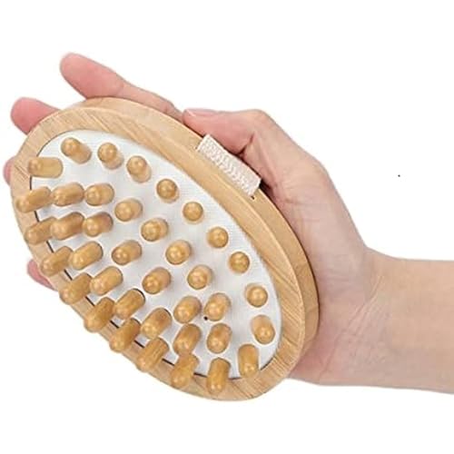 Image of Head Massager for Scalp Wooden, head massager for Stress Relax, Pain Relief Dandruff Reduction Hair Growth, Spa Brush, Scalp Exfoliator Improve Lymphatic Circulation, Brown, Pack of 1 (White)