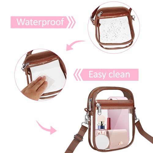 Image of Clear Bag Stadium Approved, Clear Crossbody Purse Bag with Front Pocket for Concerts Sports Events Festivals