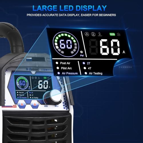 Image of Reboot Plasma Cutter, 2025 Upgraded 60Amps Cutter Machine with 120 /240V Dual Voltage DC Inverter IGBT 1 /2 Inch Clean Cut, 4 /5 inch Maximum Cut, Mesh Cutting, Rust Removal