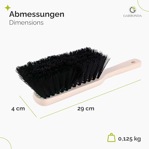Garronda Kehrschaufel Set mit komplett aus Metall gefertigter Schaufel und Handfeger aus Holz und Synthetik Kehrbesen für Haushalt GD-0172 (Schwarz + Blau)