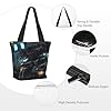 WSSYYBF Future Robot Tote Bags.Large Zippered Polyester Tote, Padded Shoulder Bag for Travel Shopping #3