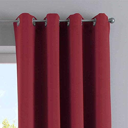 Gardinenbox Newyork 201920600 Opaque Bordeaux Curtain H x W 160 x 140 cm Pack of 1 Thermal Blackout Curtain Blackout Eyelets Sound-Absorbing Oeko-Tex UV Protection Tiebacks - Image 2