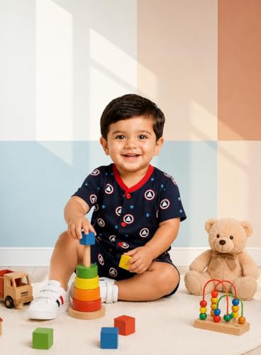 Image of 3BROS Baby Boys & Baby Girls Cotton Hosiery Clothing Set Half Sleeves T-shirt with Matching Pants (DB20HS6027 Parent)
