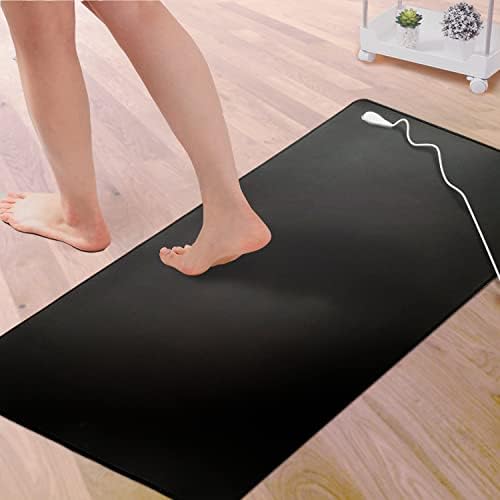 Grounding Mat, Universal Grounding Pad for Computer, Foot and Bed, Grounded Foot Therapy,, Relieve Pain, Inflammation, Negative Ions, Carpel Tunnel for Better Working and Playing Games（39’’ x 11.8’’)