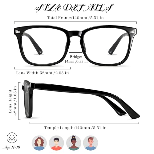 Image of Blue Light Blocking Glasses for Kids Boys Girls Computer Glasses TR90 Unbreakable Anti-Glare UV400 age 2-18