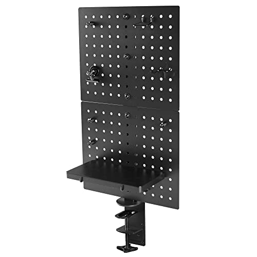 Vivo Steel Clamp-On Desk Pegboard, 12 X 20 Inch Privacy Panel, Magnetic Peg Board, Office Accessory Organizer, Above Or Under Desk Placement, Black, Pp-Dk12B #TOP29