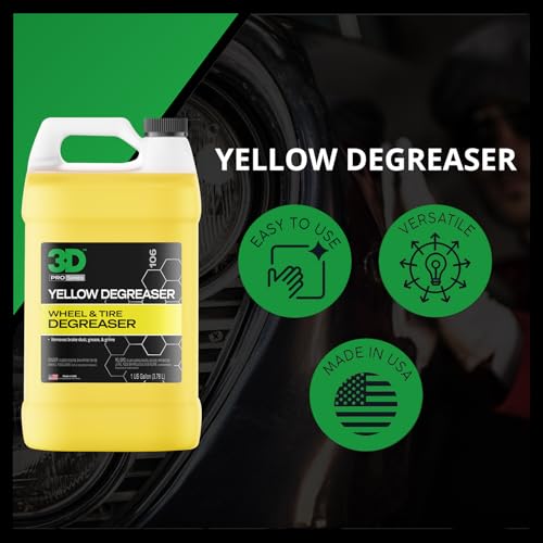 3D Yellow Degreaser – Non-Acid Wheel & Tire Cleaner Spray for Brake Dust, Grime & Tire Dressings – Safe for All Wheels & Whitewalls - 1 Gallon - Image 6