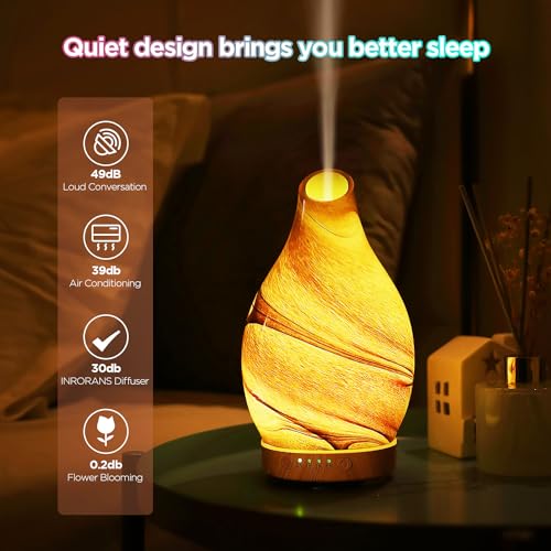 Inrorans INVGD004BE Inrornas Essential Oil Diffuser, Art Glass Ultrasonic Aroma Cool Mist Humidifier Aromatherapy Diffuser thumb #2