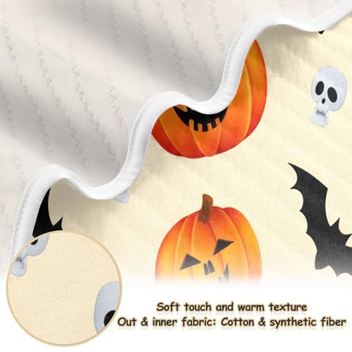 Burbuja Pumpkins Bats Baby Blanket for Boys Girls, Nursery Soft Warm Swaddling Receiving Baby Blankets, 30x40 in Toddler Blanket2