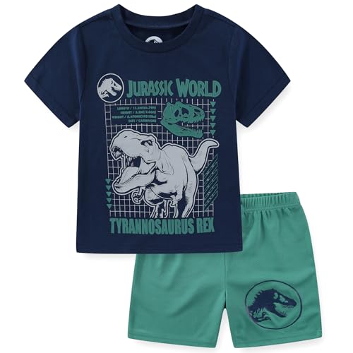 Jurassic World Boys Short Sleeve T-Shirt and Mesh Shorts 2 Piece Set for Big Kids