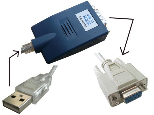 KALEA INFORMATIQUE Conversor USB a serie COM RS232 con cable cruzado Null Modem y conector hembra DB9.
