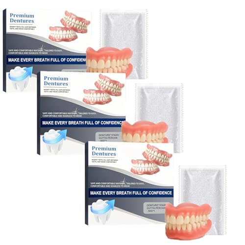 Fortschrittliches, individuelles Vollprothesen-Set, Prothesen-Set, Silikon-Reline-Prothesen-Set, Silikon-Prothesen-Set, weich und bequem (3pcs) Fortschrittliches, individuelles Vollprothesen-Set, Prothesen-Set, Silikon-Reline-Prothesen-Set, Silikon-Prothesen-Set, weich und bequem (3pcs)