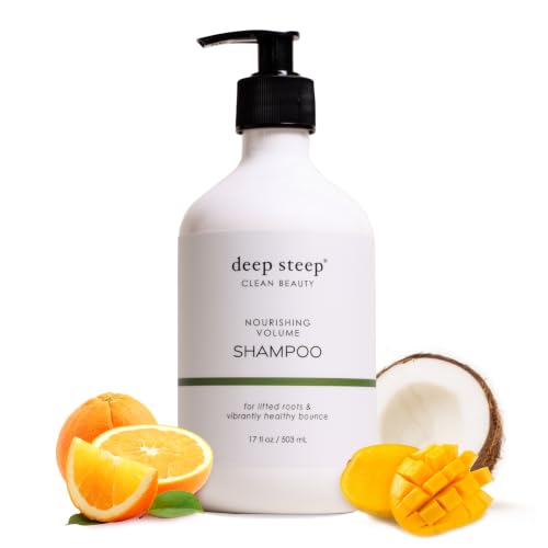Deep Steep Nourishing Volume Shampoo, 17 oz – Gentle Cleanser with Aloe, Lavender, Kelp, Rice Protein & Glycerin – Sulfate-Free, Vegan, Clean Beauty Hair Care, Soft & Full Hair