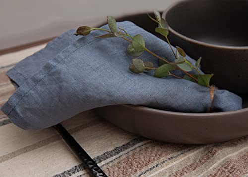 Amavi 100% European Linen - Slate Blue Linen Napkins 20X20In Cloth Napkins Set Of 4, Napkins Cloth Washable, Table Napkins Cloth, Servilletas De Tela Para Mesa Elegantes, Cloth Dinner Napkins Cloth #TOP2