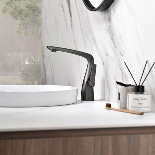 Mitigeur de lavabo monotrou avec commande eau chaude froide précise et fluide - 3
