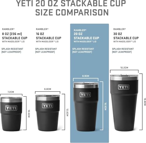 Image of YETI Rambler 20 oz Stackable Tumbler, Stainless Steel, Vacuum Insulated with MagSlider Lid