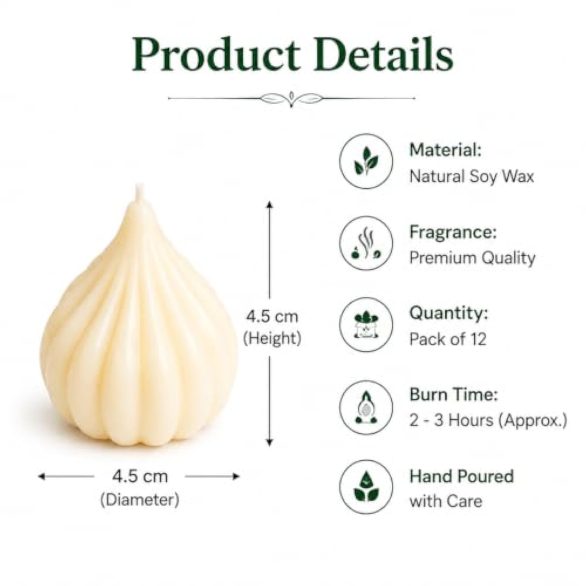 Handcrafted Modak Shape Scented Candles for Festive Decor