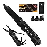 Christmas Gifts Stocking Stuffers for Dad, 'BEST DAD EVER' Multitool Pocket Knife with Pliers Blade, Cool Gadget for Men Fishing Camping Hiking