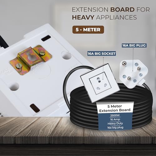 Image of Extension Board Heavy Duty Multi Socket 15A /16A /20A 240Volts (2500 Watts 16A Big Plug, 5 Meter)