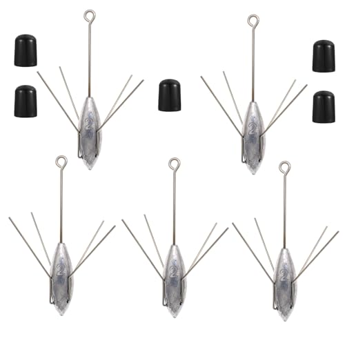 5 Pcs Sputnik Sinker Fishing Weights Lead Surfing Casting Spider Sinkers Long Tail Fishing Equipment for Catfish Saltwater Beach Sand Ocean(2oz - 5pcs)