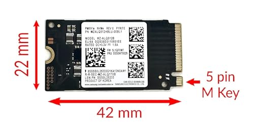 Image of Tiplu 512GB M.2 2242 42mm PM991 NVMe PCIe Gen 4 x4 TLC SSD (MZALQ512HALU) for Dell HP Lenovo Laptop Ultrabook Tablet - Internal Solid State Drive (OEM New)