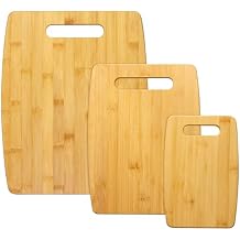 Totally Bamboo 3-Piece Cutting Board Set; 3 Assorted Sizes of Bamboo Wood Cutting Boards for Kitchen