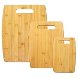 Totally Bamboo 3-Piece Cutting Board Set; 3 Assorted Sizes of Bamboo Wood Cutting Boards for Kitchen