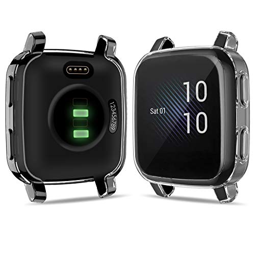 Ezco 3-Pack Screen Protector Case Compatible With Garmin Venu Sq / Venu Sq Music, Full Coverage Soft Tpu Case Protective Screen Cover Bumper Frame For Garmin Venu Sq Gps Smartwatch #TOP3
