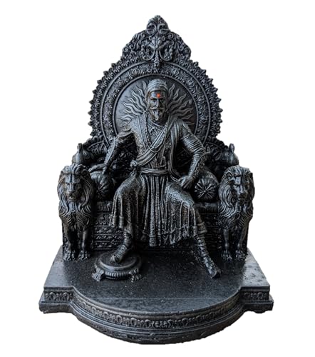 Image of Chatrapati Shivaji Maharaj Statue 4 inch for Car Dashboard (Silver)
