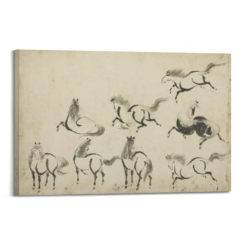 Poster Studies of Horses Katsushika Hokusai décoration murale moderne salon 50x75