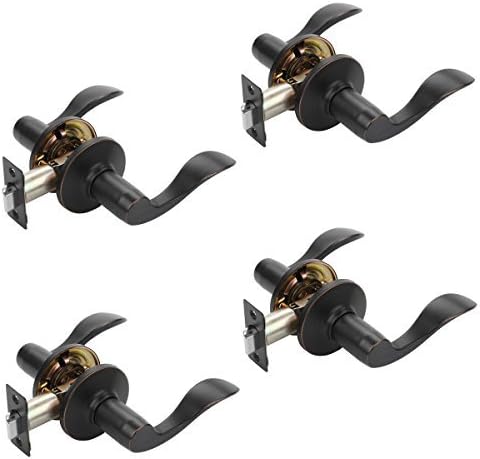 Dynasty Hardware HER-82-12P Heritage Lever Passage Set, Aged Oil Rubbed Bronze, Contractor Pack (4 Pack)