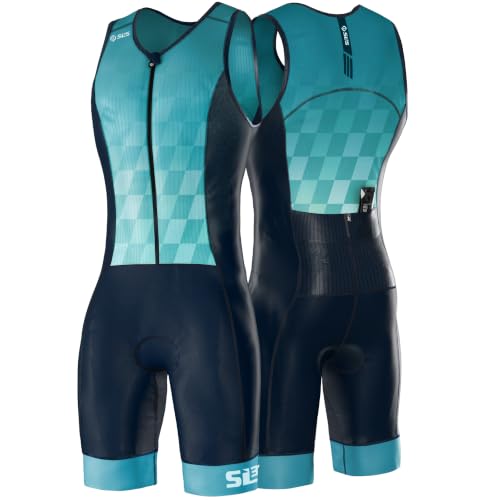 SLS3 Triathlon Suits Mens - Elite Sleeveless Trisuit Men, Tidal, Large