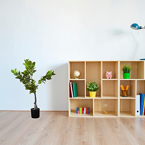 Image of Kayra Decor 3 Feet Rubber Ficus Plant - Artificial Tall Plants for Home Decor with Pot (Black)
