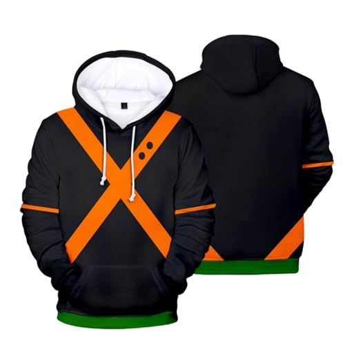 IOONCHI Anime Printed Hoodie Adult Cosplay Jacket Black