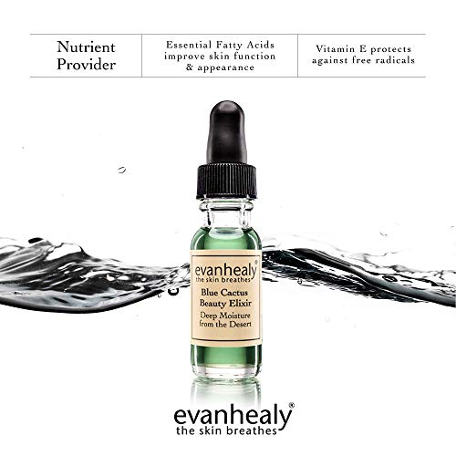 Evanhealy Blue Cactus Beauty Elixir | Organic Jojoba & Prickly Pear Oils | Soothing & Hydrating Serum For All Skin Types #TOP3
