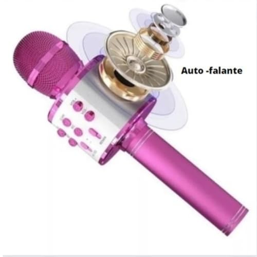 Microfone Bluetooth Sem Fio Karaokê Infantil Portátil Caixa De Som Com Efeito De Vozes Para Brincar