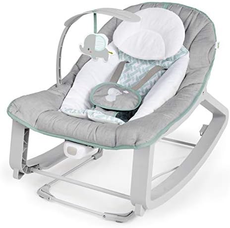Ingenuity Keep Cozy 3-in-1 Grow with Me Vibrating Baby Bouncer, Seat & Infant to Toddler Rocker, Vibrations & -Toy Bar, 0-30 Months Up to 40 lbs (Weaver)