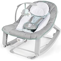 Ingenuity Keep Cozy 3-in-1 Grow with Me Vibrating Baby Bouncer, Seat & Infant to Toddler Rocker, Vibrations & Toy Bar, 0-30 Months Up to 40 lbs (Weaver)