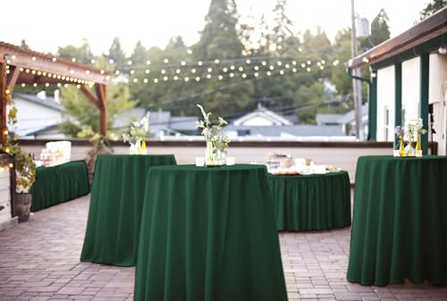 8 Pack Polyester Round Tablecloth 120 Inch Hunter Green Circular Tables Cloth, Stain and Wrinkle Resistant Washable Round Table Cover for Wedding Party Kitchen Dining Table Buffet Parties Camping - Image 8