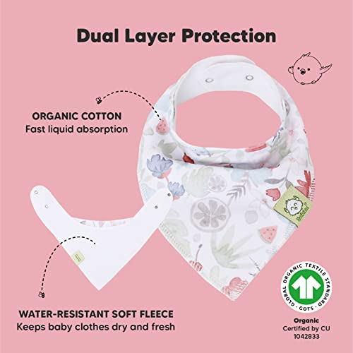 8-Pack Organic Baby Bandana Drool Bibs For Girls - Super Absorbent Baby Bibs For Baby Girls, Baby Boys, Soft Cotton Bandana Bibs, Baby Drool Bib, Teething Bibs For Infant, Toddler, Bib Girl (Bloom) #TOP1